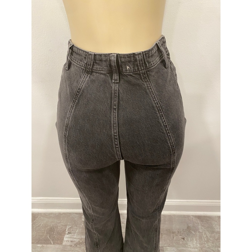 We The Free High Waisted Jeans Wide Leg Bell Bottom Womens Size 28 Faded Black - Picture 5 of 16